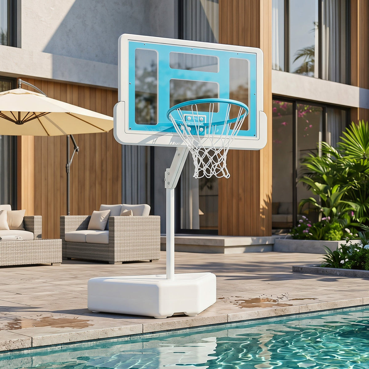 Pool Basketball Hoop with Adjustable Height & 2 Balls 9
