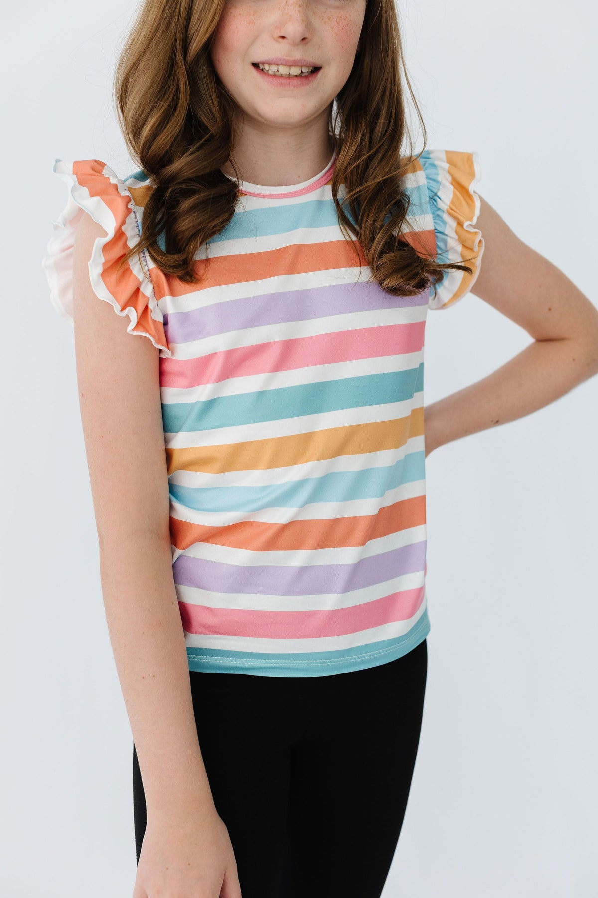 Spring Stripes S/S Ruffle Tee 3