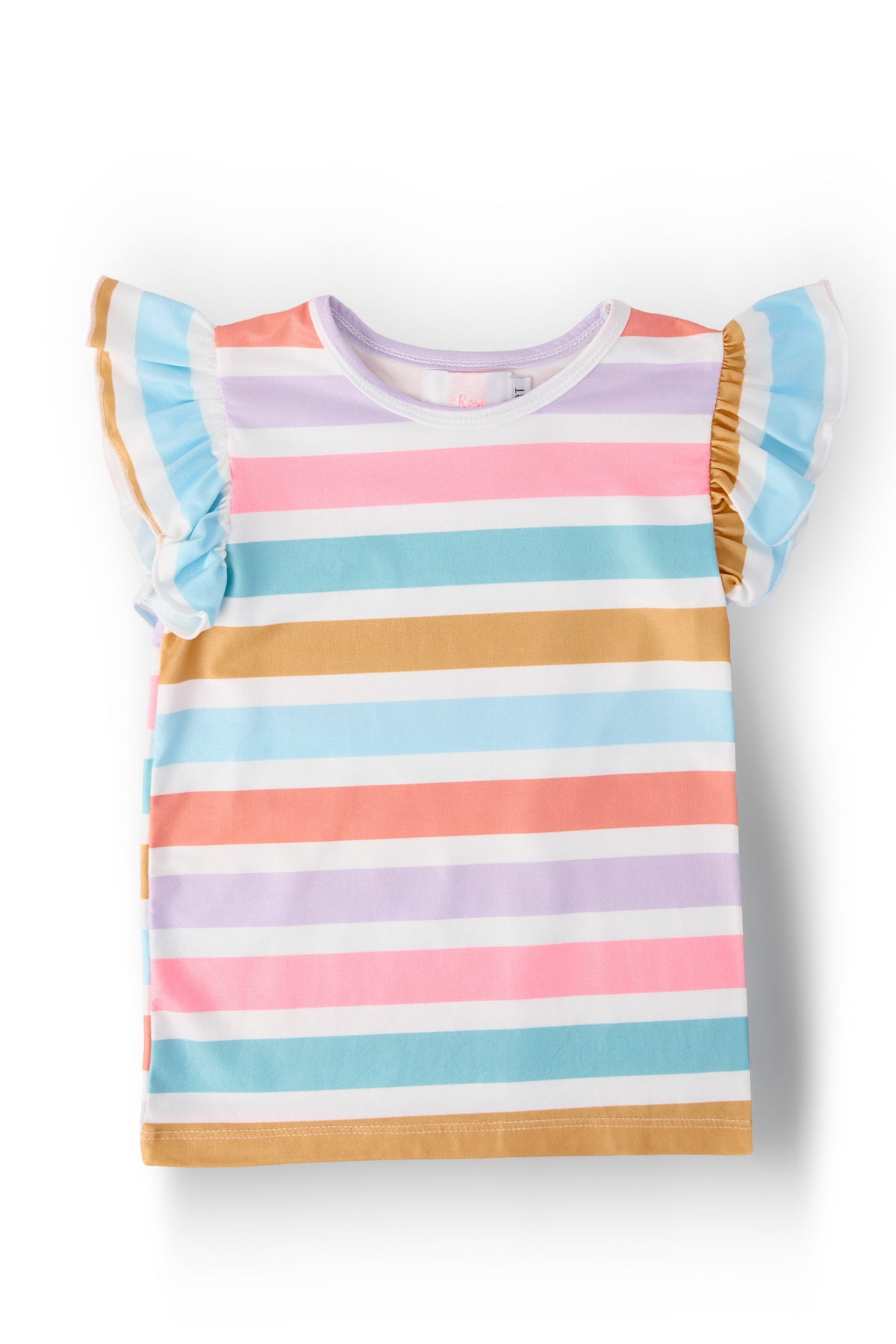 Spring Stripes S/S Ruffle Tee 1
