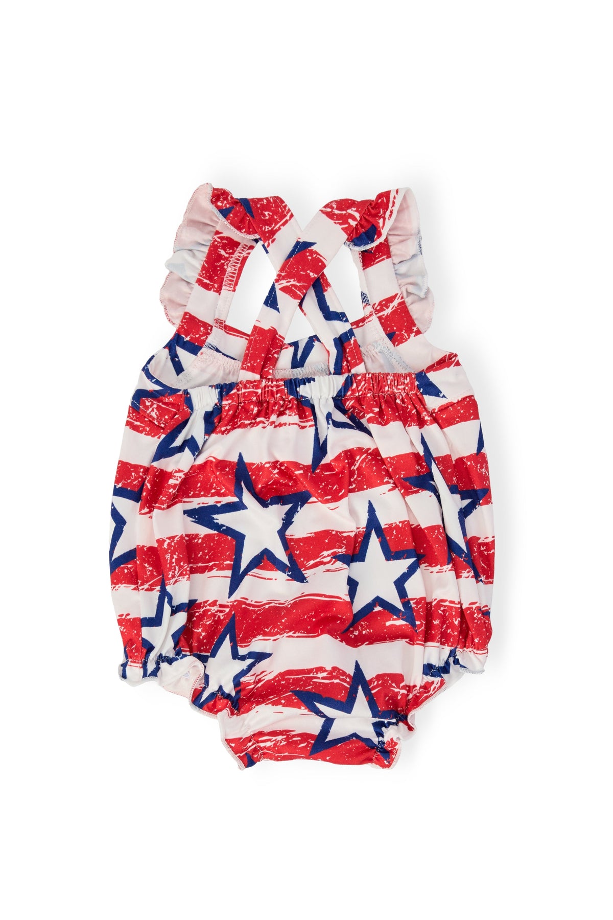 Stars & Stripes Ruffle Cross Back Romper 2
