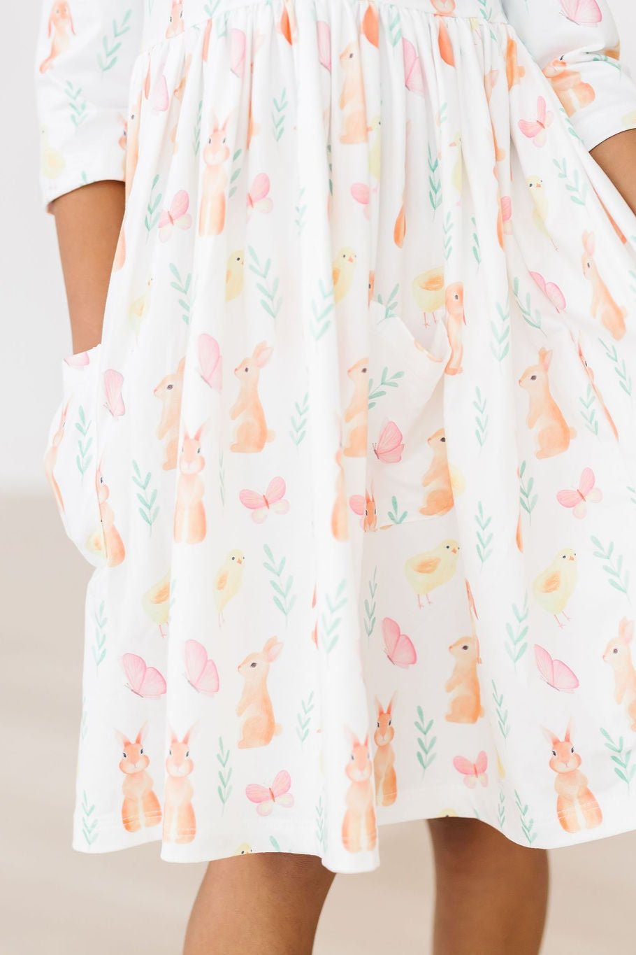 Sunny Bunnies 3/4 Sleeve Pocket Twirl Dress 7