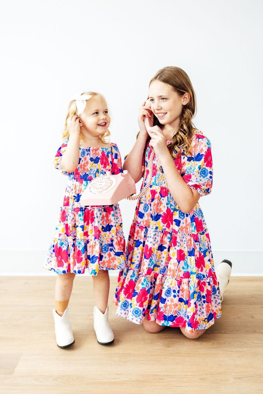 SALE Sunshine Garden Smocked Ruffle Dress 7