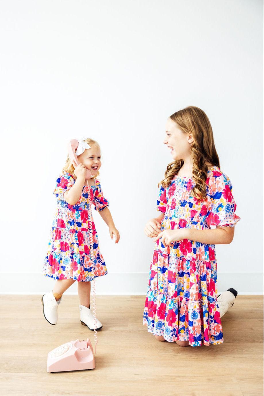 SALE Sunshine Garden Smocked Ruffle Dress 8