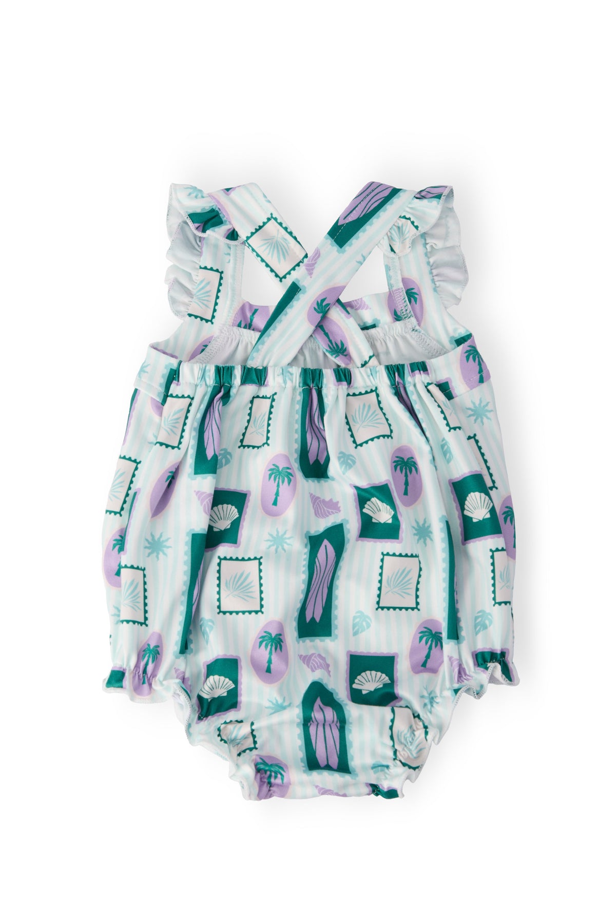 Surfer Girl Ruffle Cross Back Romper 2