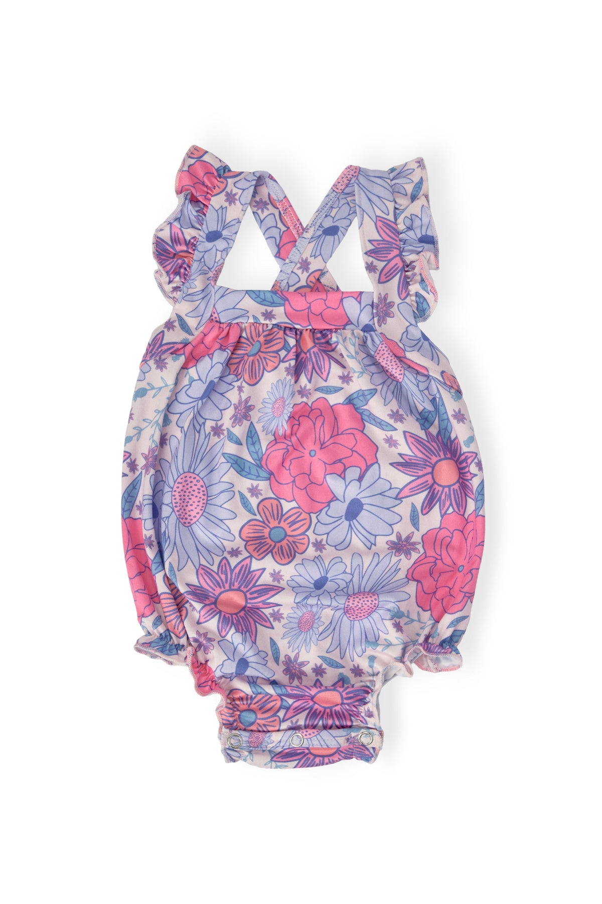 Sweet Springtime Ruffle Cross Back Romper 1