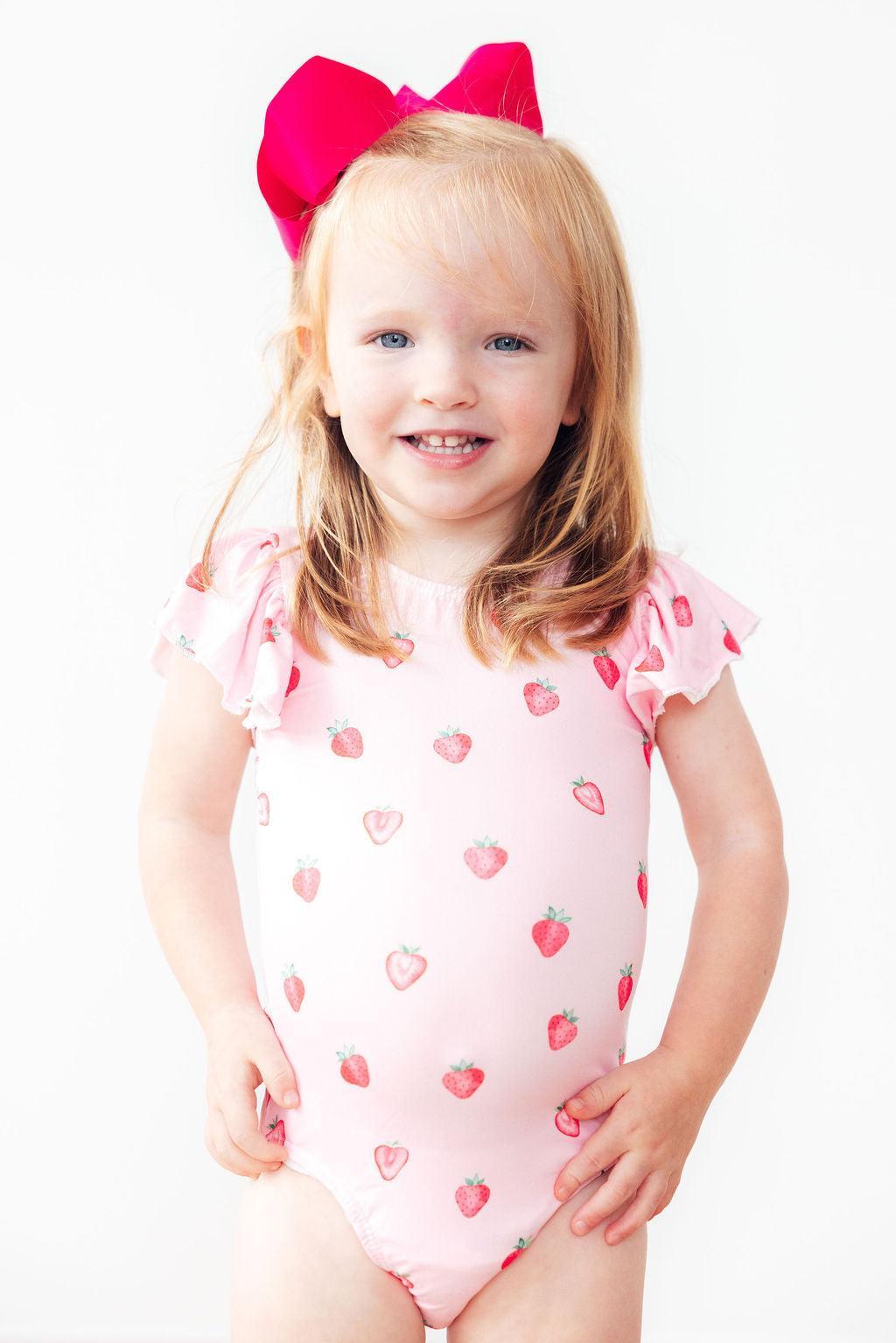 Sweet Strawberries S/S Flutter Sleeve Leotard 4