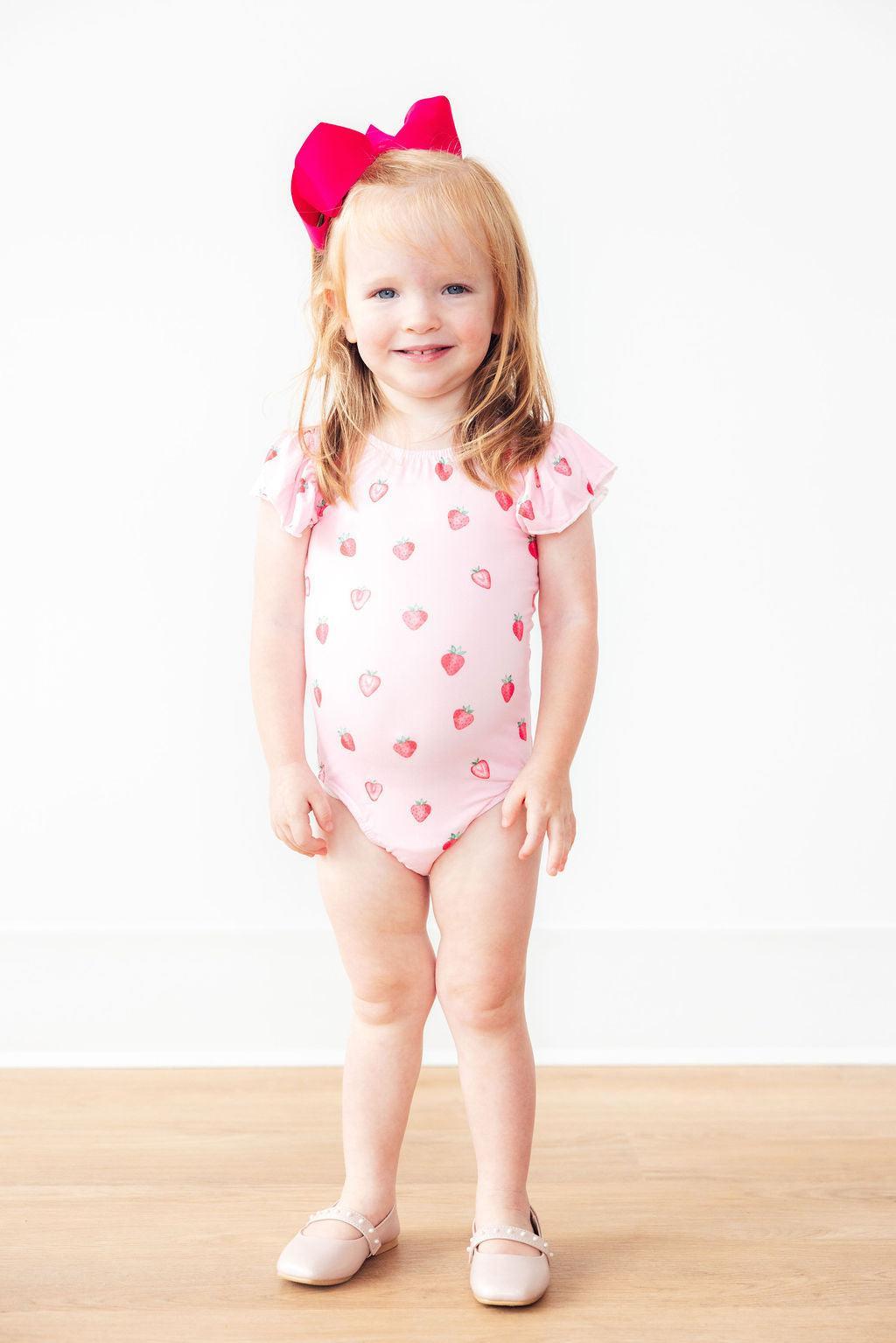 Sweet Strawberries S/S Flutter Sleeve Leotard 6