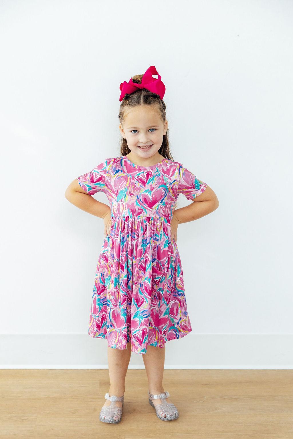 Sweetheart Scribbles S/S Pocket Twirl Dress 3