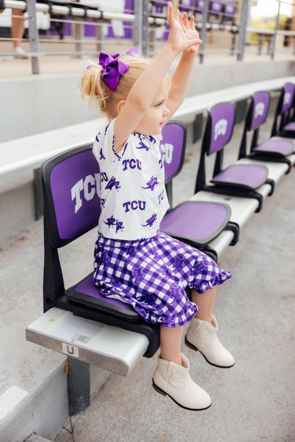 TCU Plaid Frog Ruffle Twirl Skort 3
