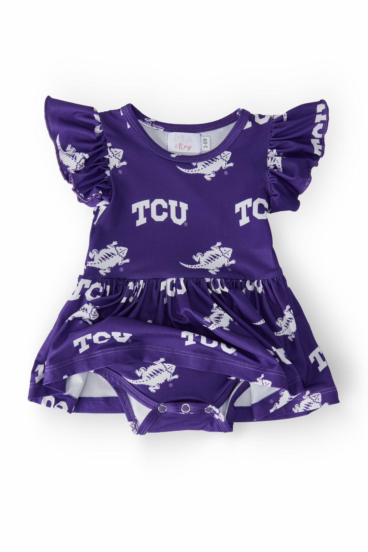 TCU Purple Frog S/S Flutter Twirl Bodysuit 2