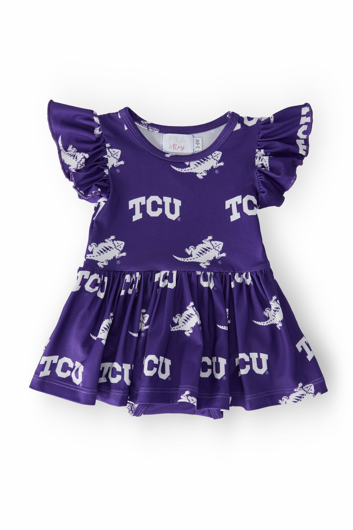 TCU Purple Frog S/S Flutter Twirl Bodysuit 1