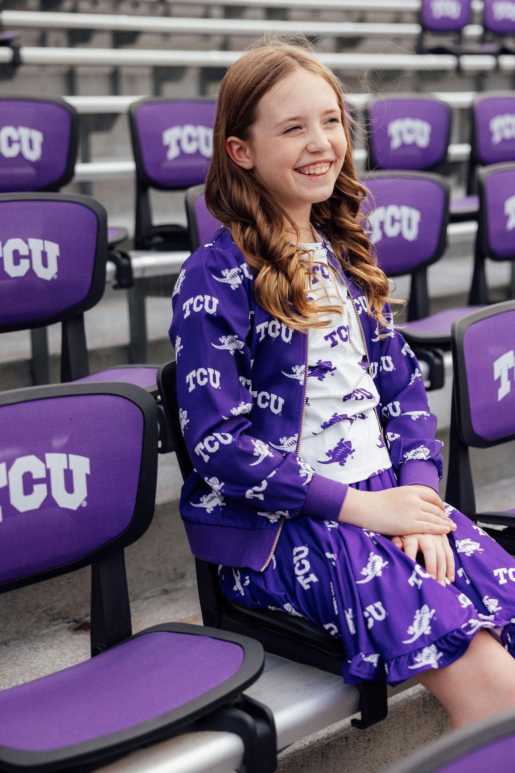 TCU Purple Frog Satin Jacket 3