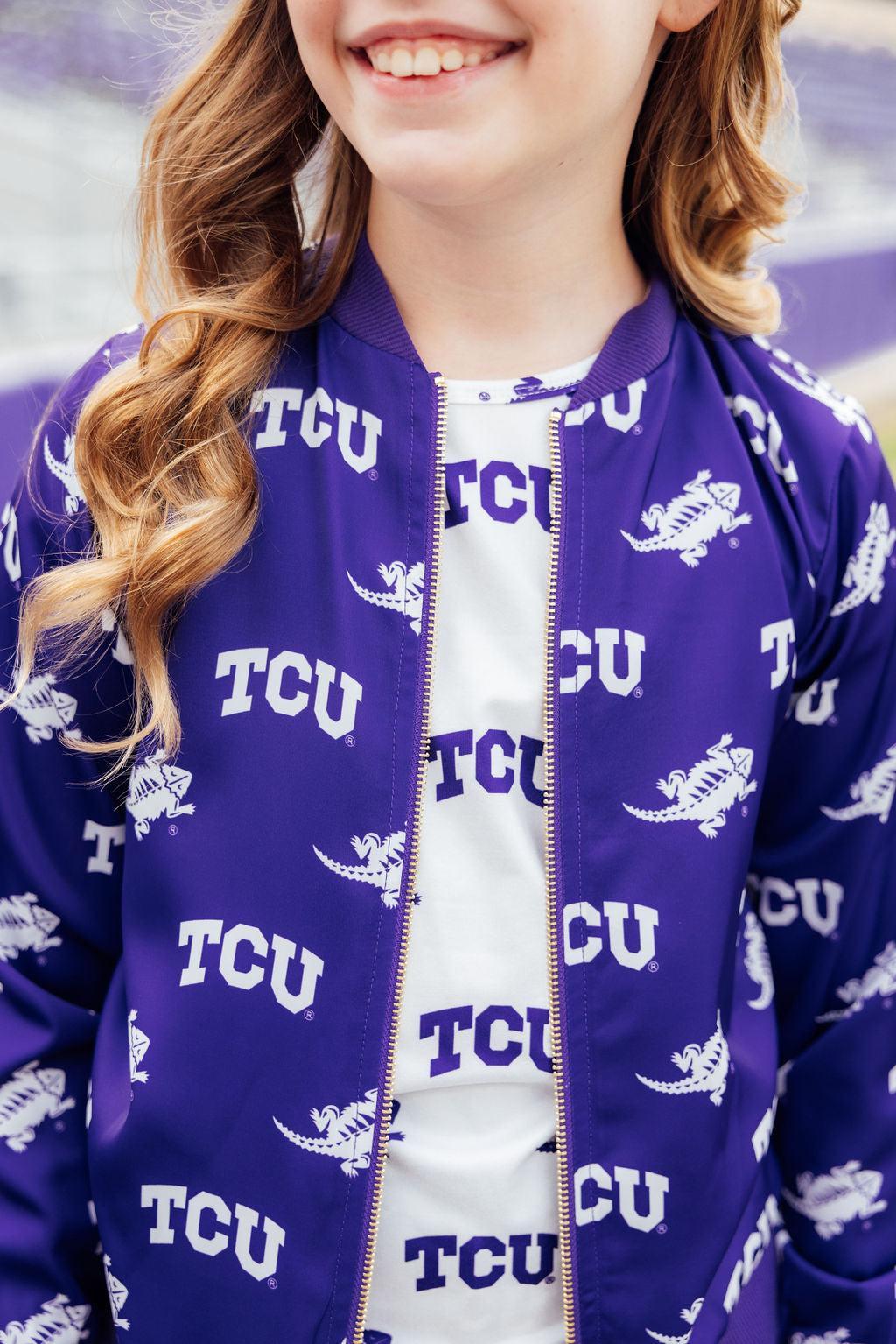 TCU Purple Frog Satin Jacket 4