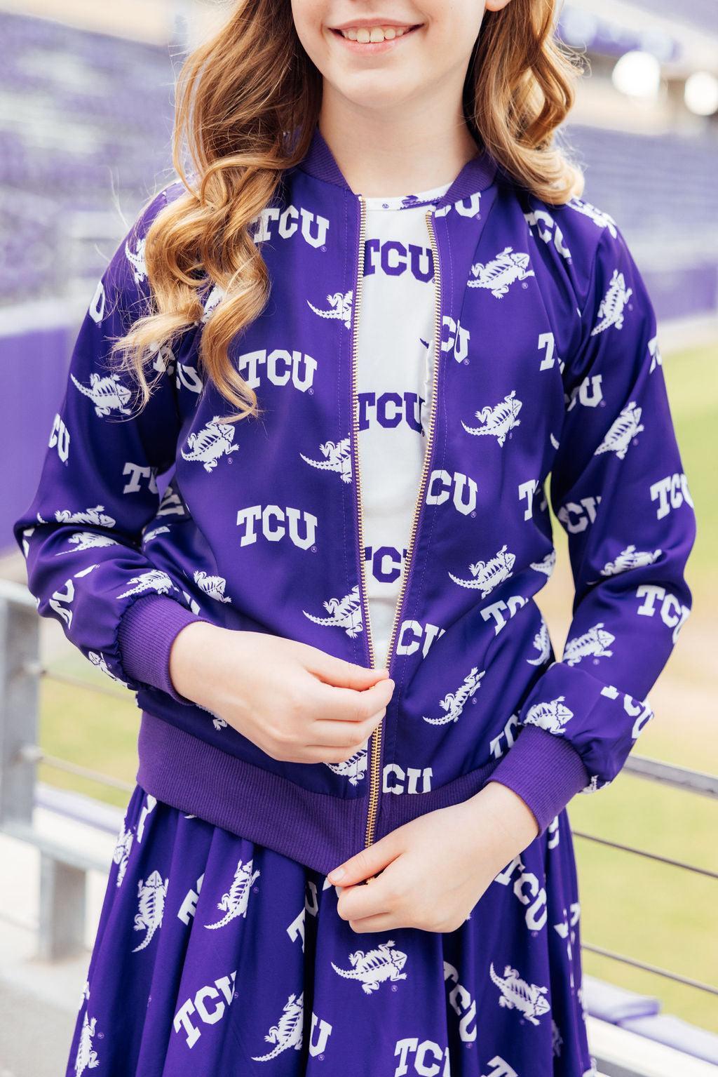 TCU Purple Frog Satin Jacket 5