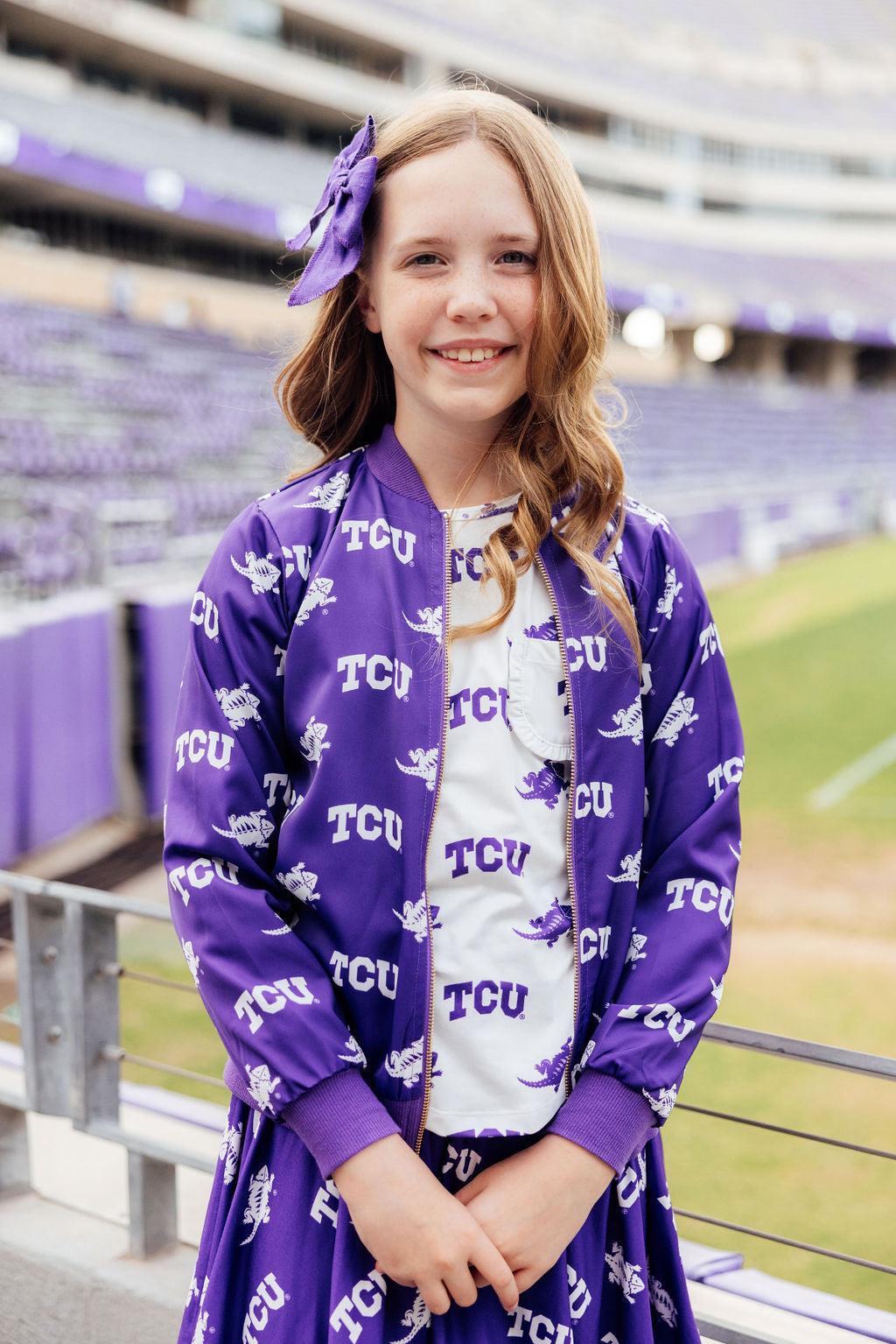 TCU Purple Frog Satin Jacket 6