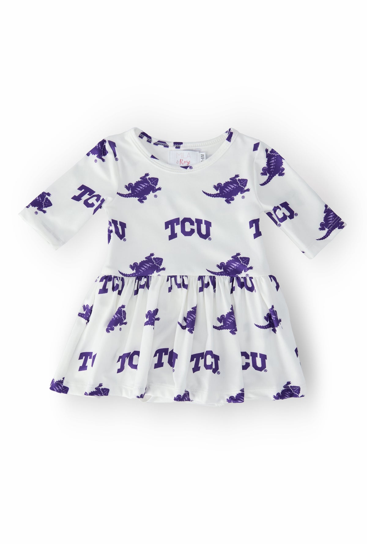SALE TCU White Frog 3/4 Sleeve Twirl Bodysuit 1