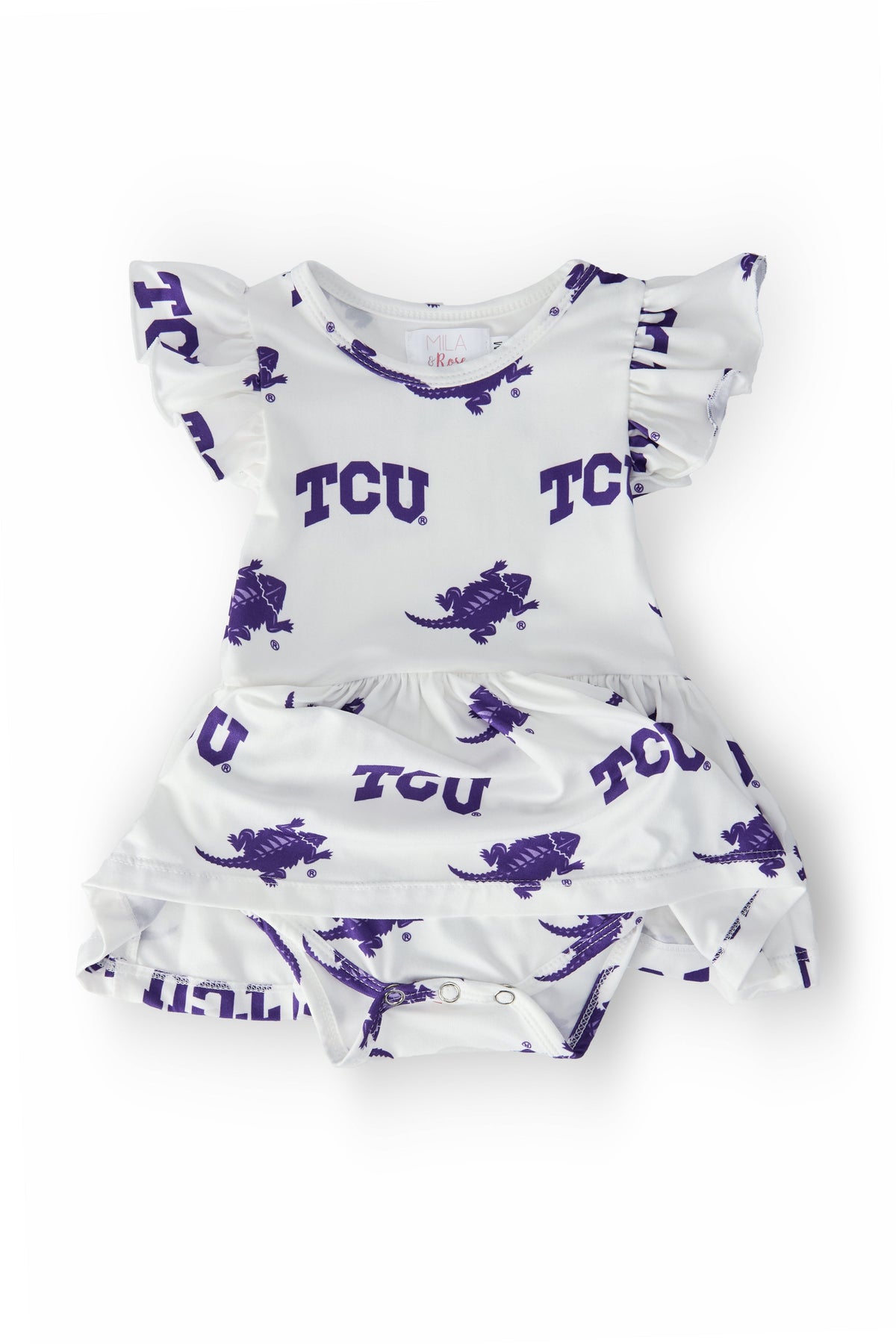TCU White Frog S/S Flutter Twirl Bodysuit 2