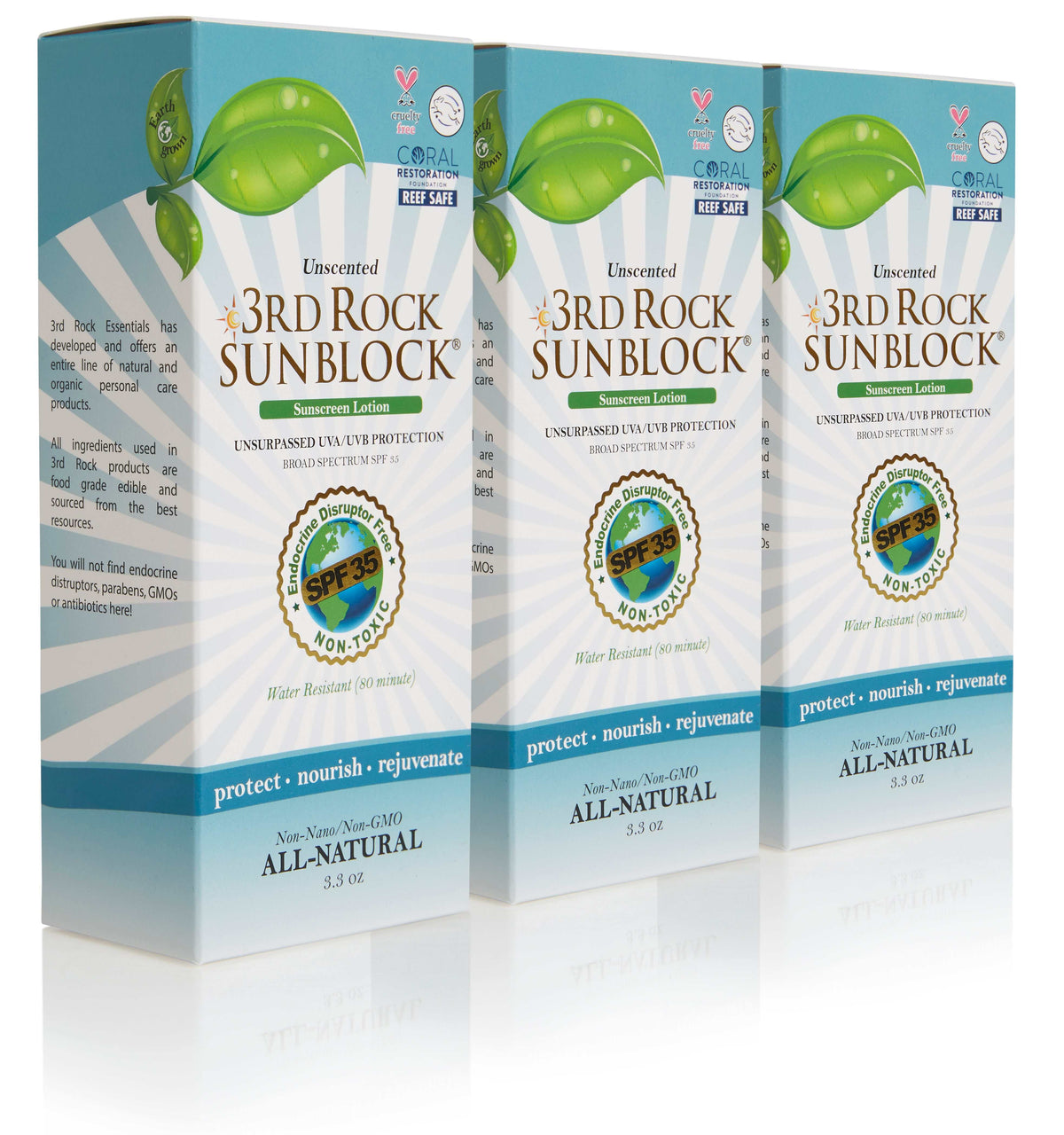 3rd Rock Sunblock® Sunscreen Lotion - Unscented - Zinc Oxide SPF 35 9