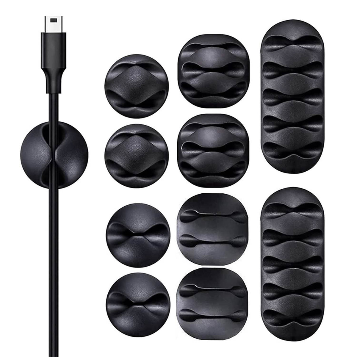 10-Pack: Self Adhesive Cable Clips For Cord Holders Managing Cables Wires 1
