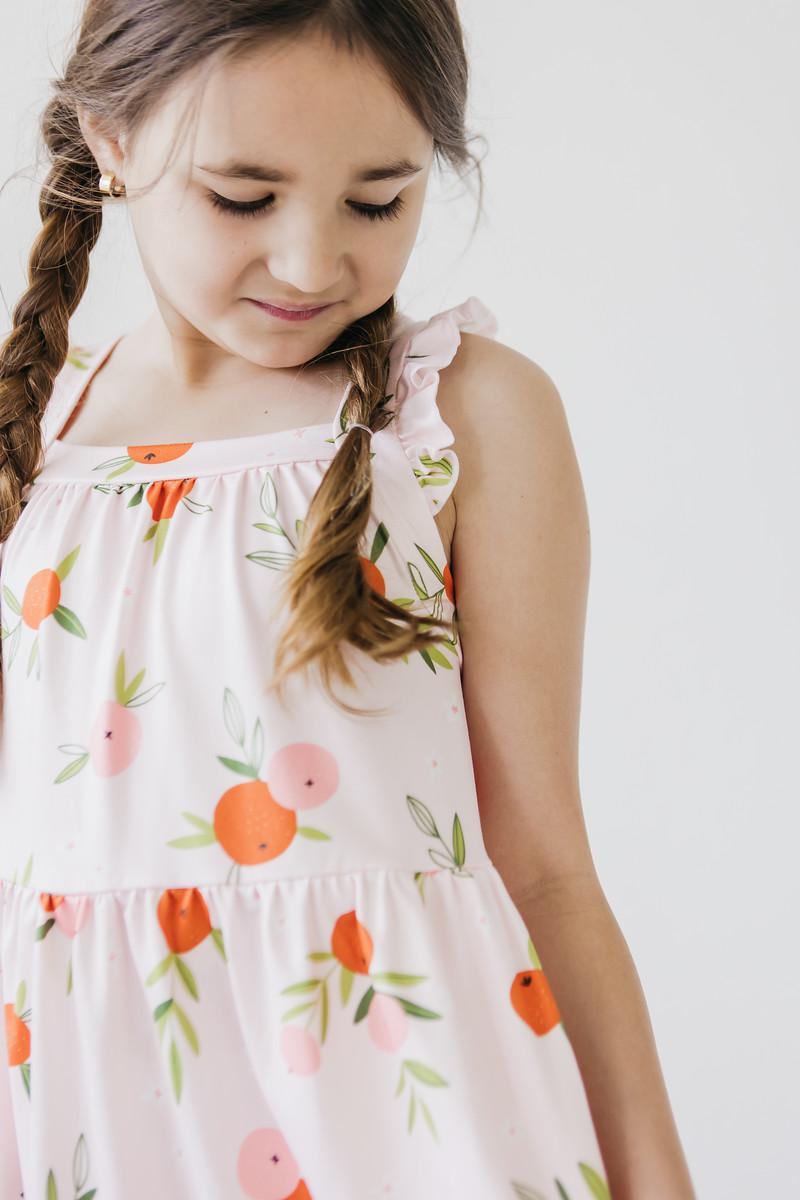 Tangerine Ruffle Cross Back Dress 3