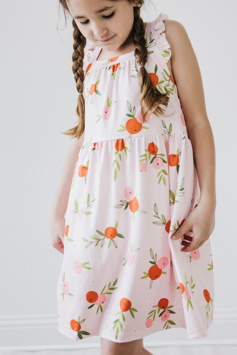 Tangerine Ruffle Cross Back Dress 4