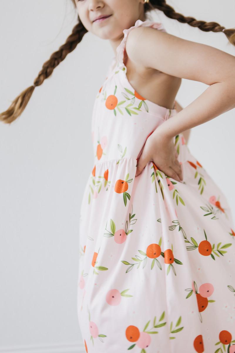 Tangerine Ruffle Cross Back Dress 5