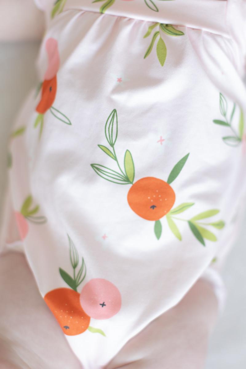 Tangerine Ruffle Cross Back Romper 4