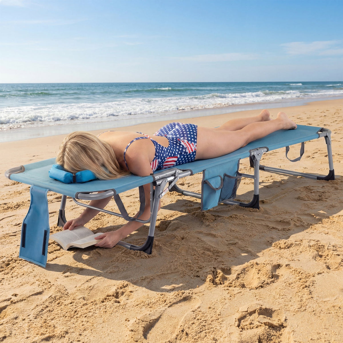 Tanning Chair with Face Arm Holes Folding Chair 7