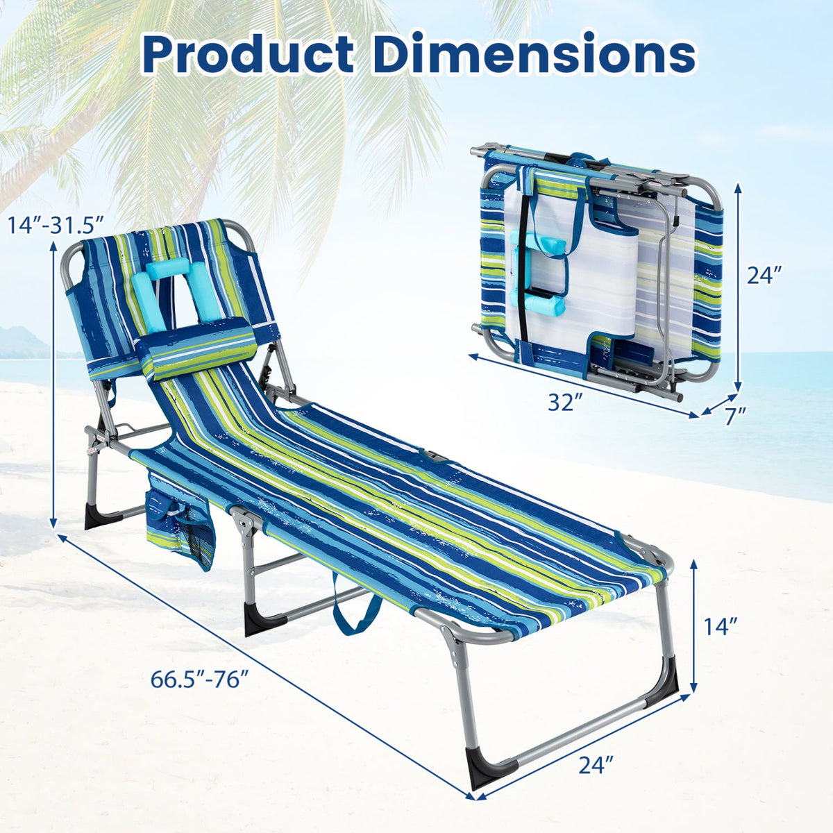 Tanning Chair with Face Arm Holes Folding Chair 13