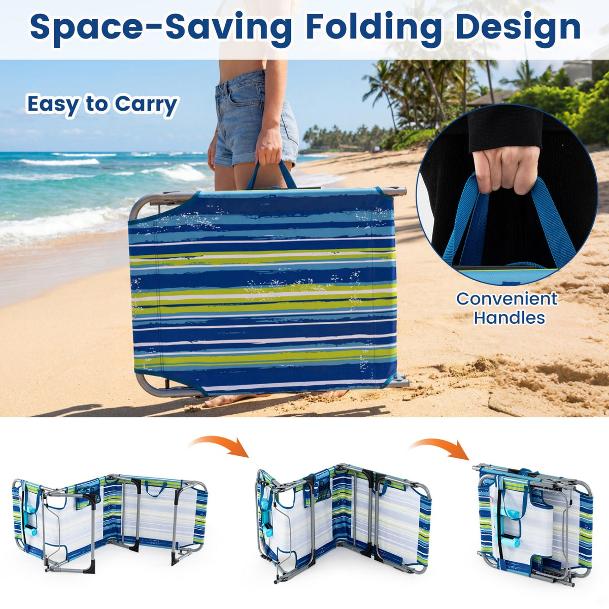 Tanning Chair with Face Arm Holes Folding Chair 18