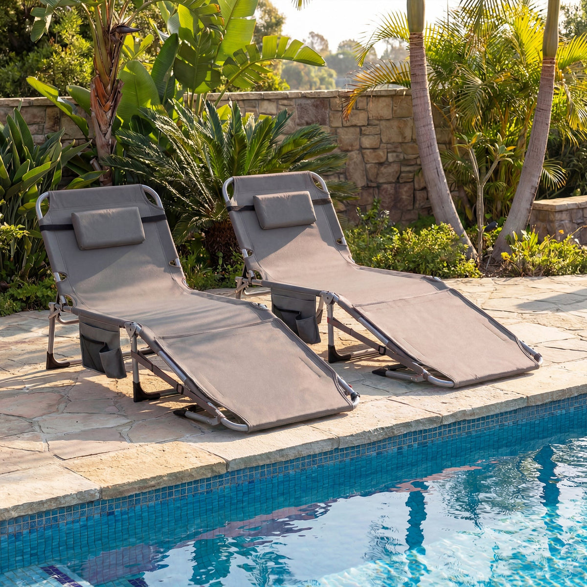 Tanning Chair with Face Arm Holes Portable Sunbathing Chair 6