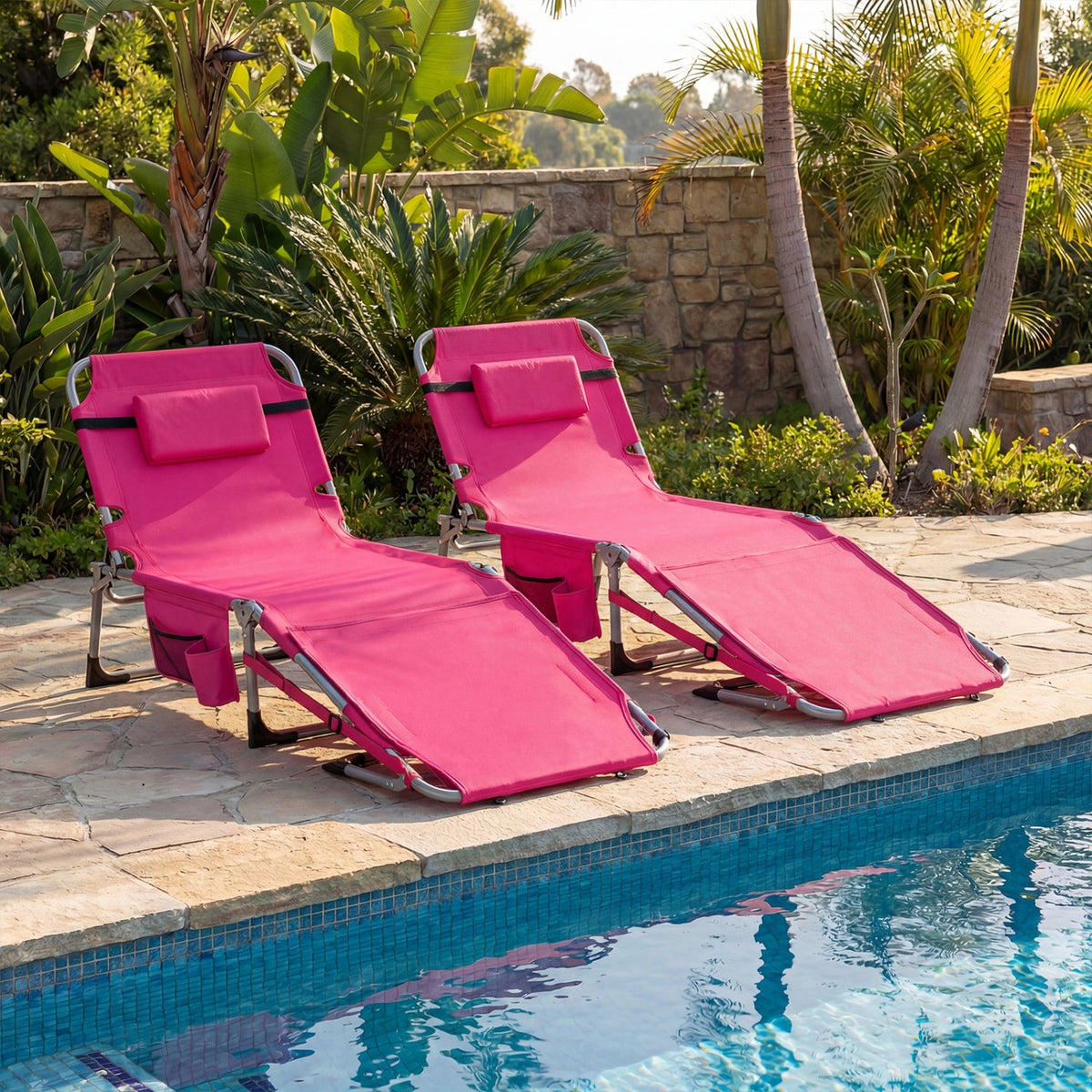 Tanning Chair with Face Arm Holes Portable Sunbathing Chair 8