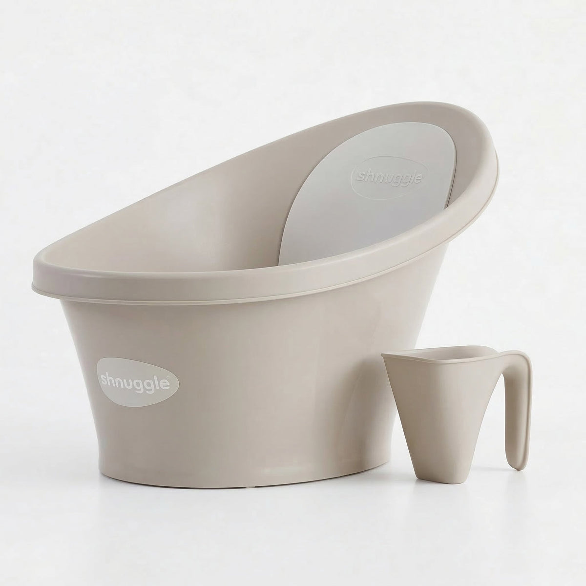 Newborn Bath Essentials Bundle | Baby Bath with Support Bump, Soft Backrest & Rinse Jug | Safe & Stylish Bathtime Set 1