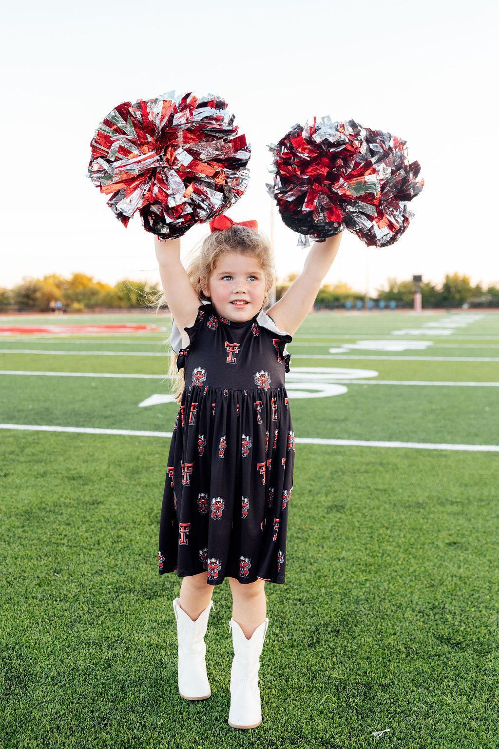 Texas Tech Black Raider Red Flutter Twirl Dress 2