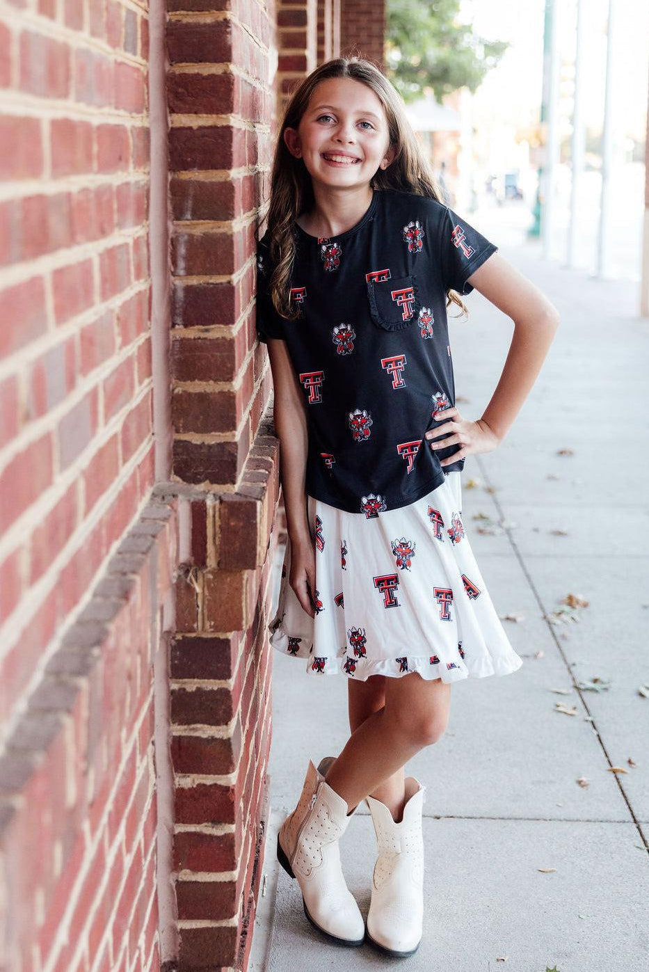 Texas Tech Black Raider Red Ruffle Pocket Tee 3