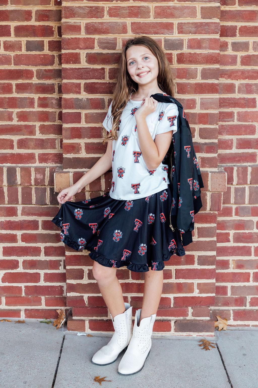 Texas Tech Black Raider Red Twirl Skort 3