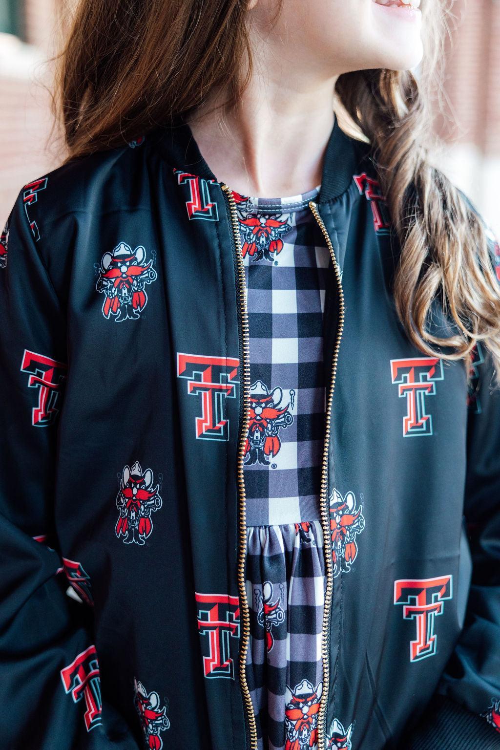 Texas Tech Black Red Raider Satin Jacket 5