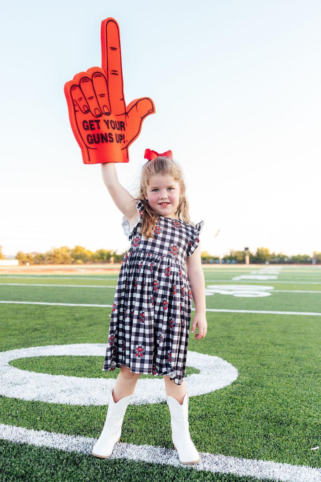Texas Tech Plaid Raider Red Flutter Twirl Dress 1