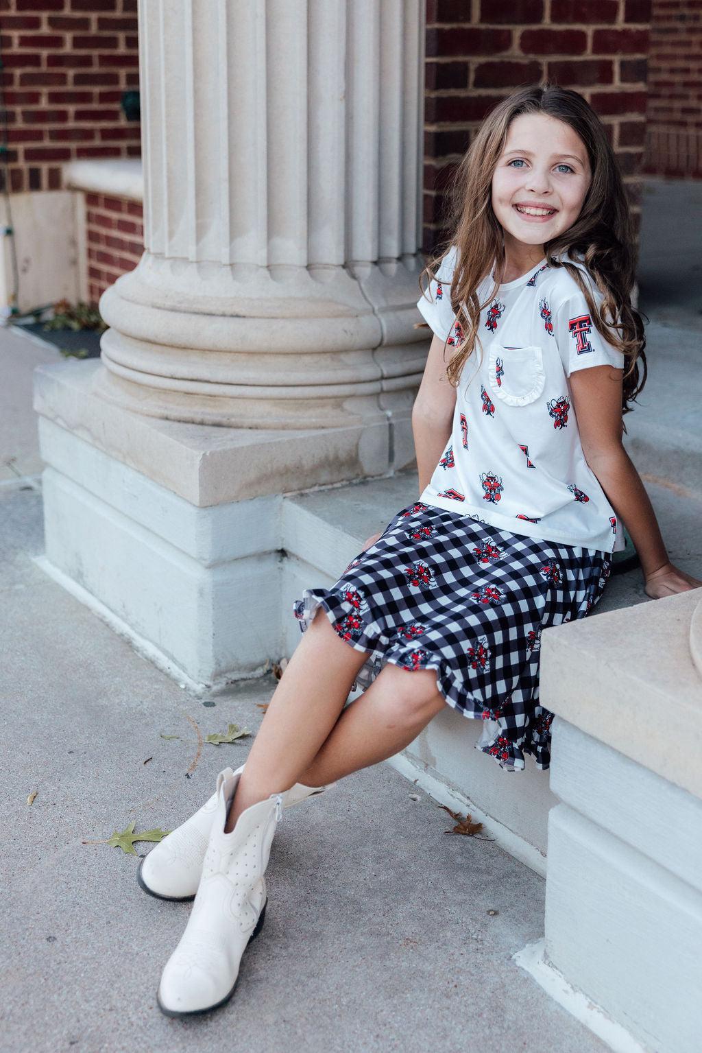Texas Tech Plaid Raider Red Twirl Skort 3