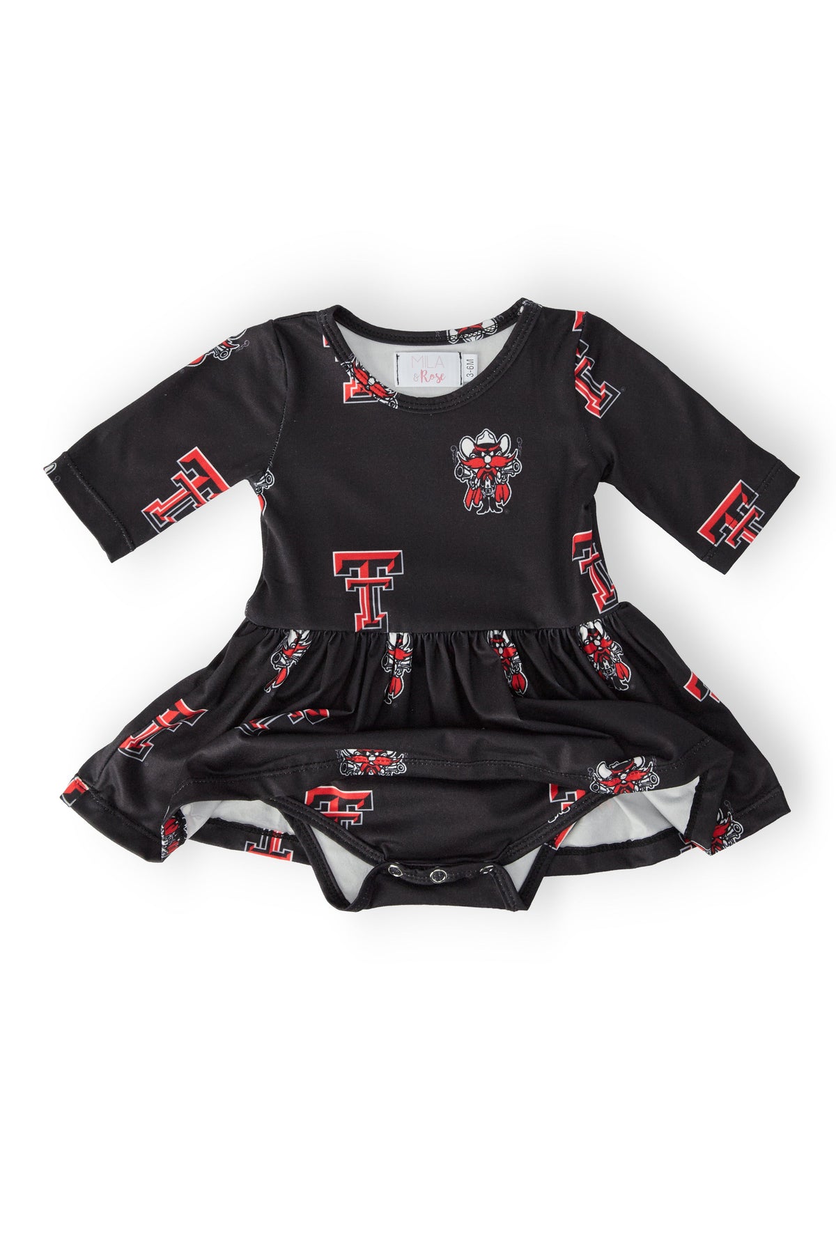Texas Tech Black Raider Red 3/4 Sleeve Twirl Bodysuit 2