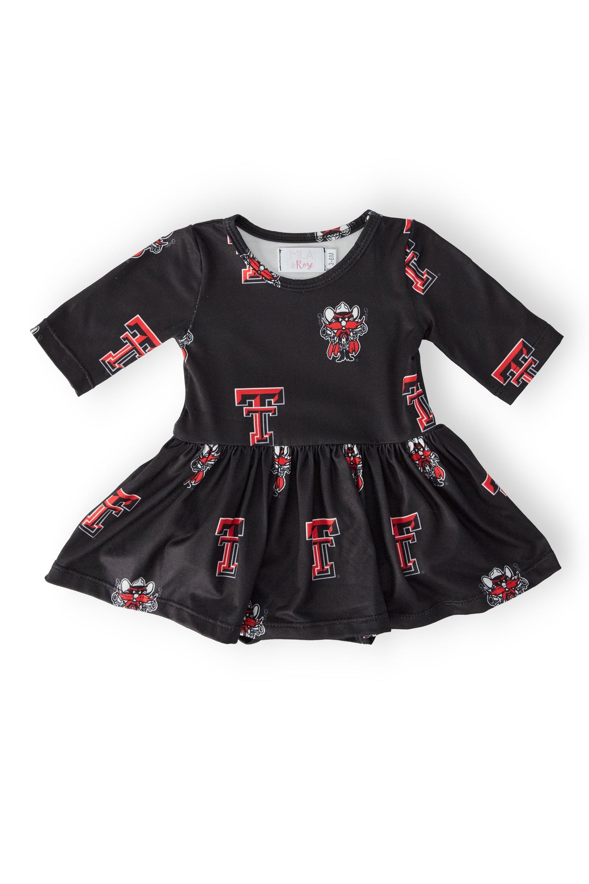 Texas Tech Black Raider Red 3/4 Sleeve Twirl Bodysuit 1