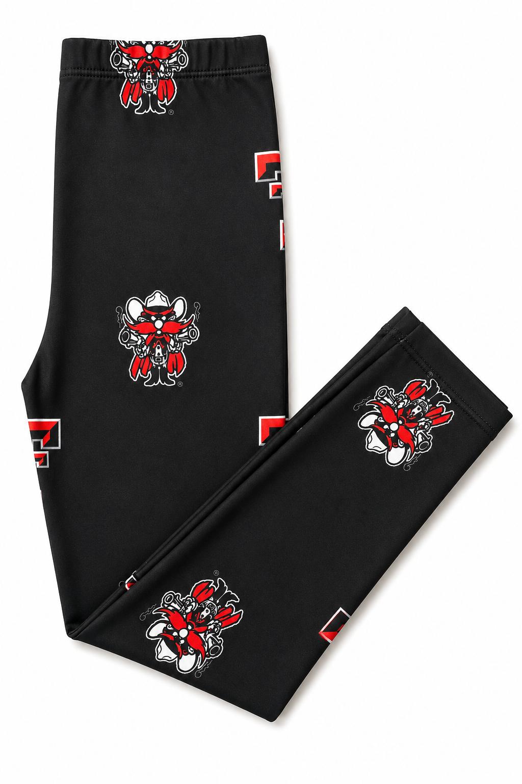 Texas Tech Black Raider Red Leggings 1
