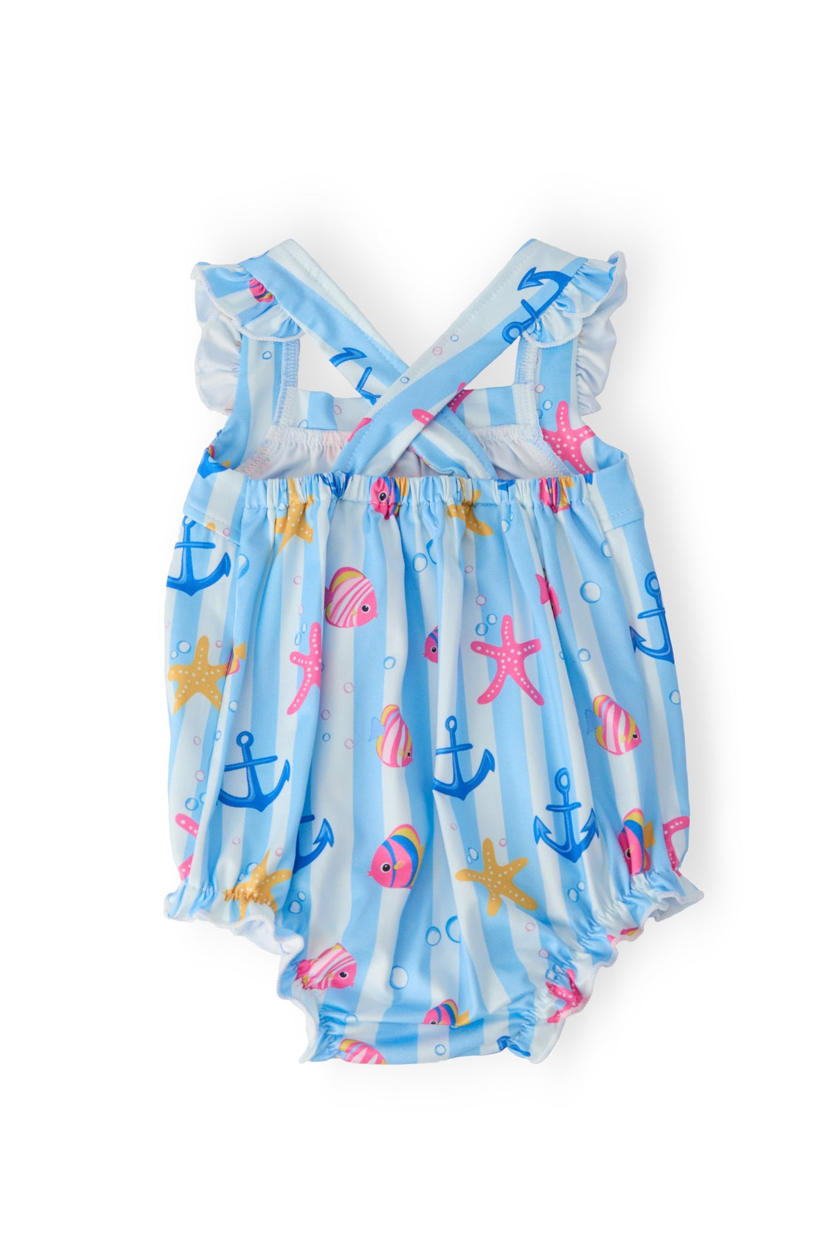 Tidepool Treasures Ruffle Cross Back Romper 2