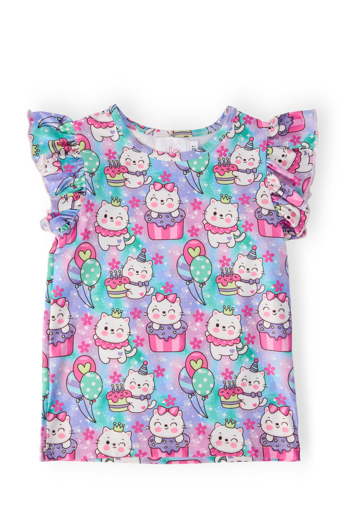 Time To Purr-ty S/S Ruffle Tee 1