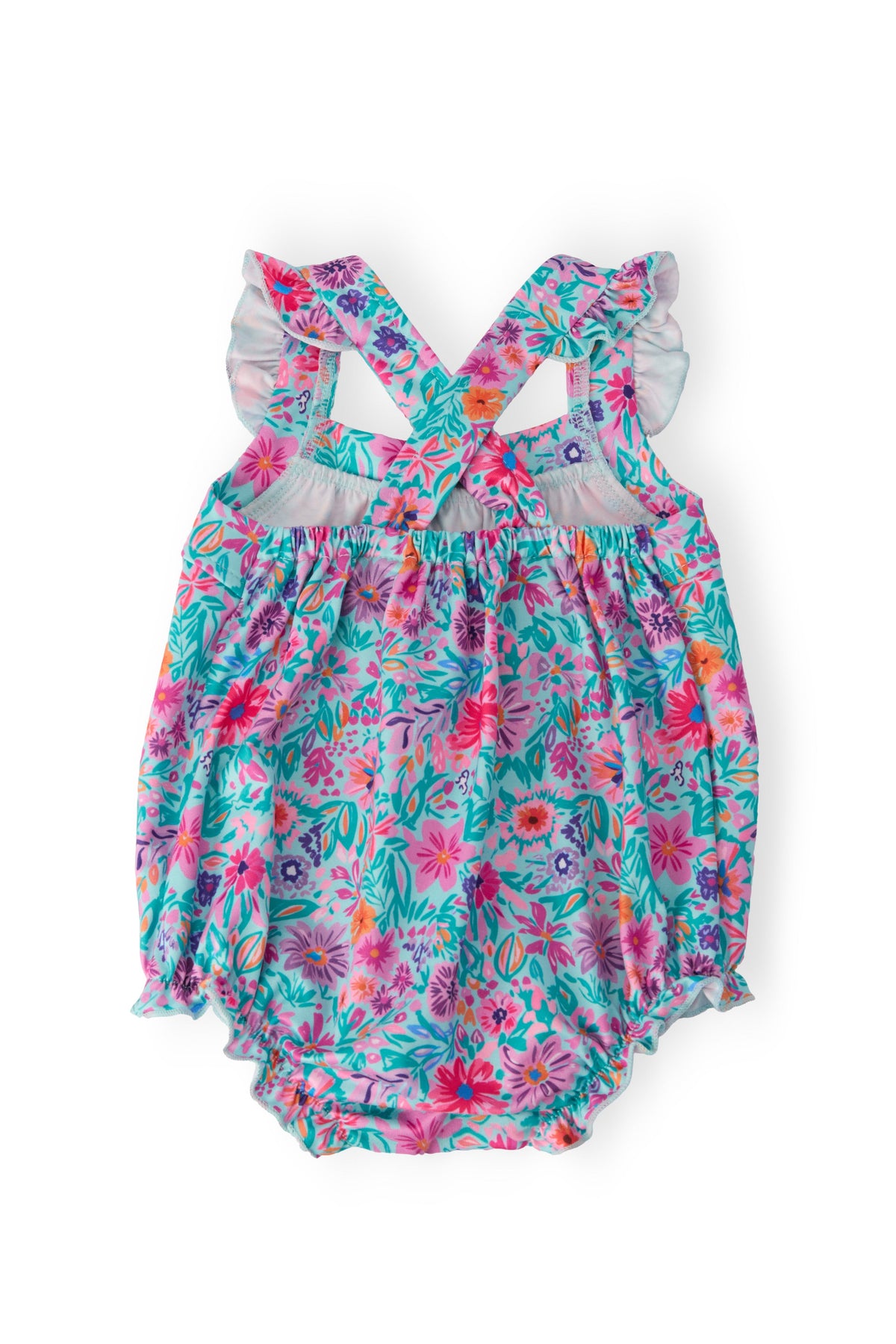 Tropical Garden Ruffle Cross Back Romper 2