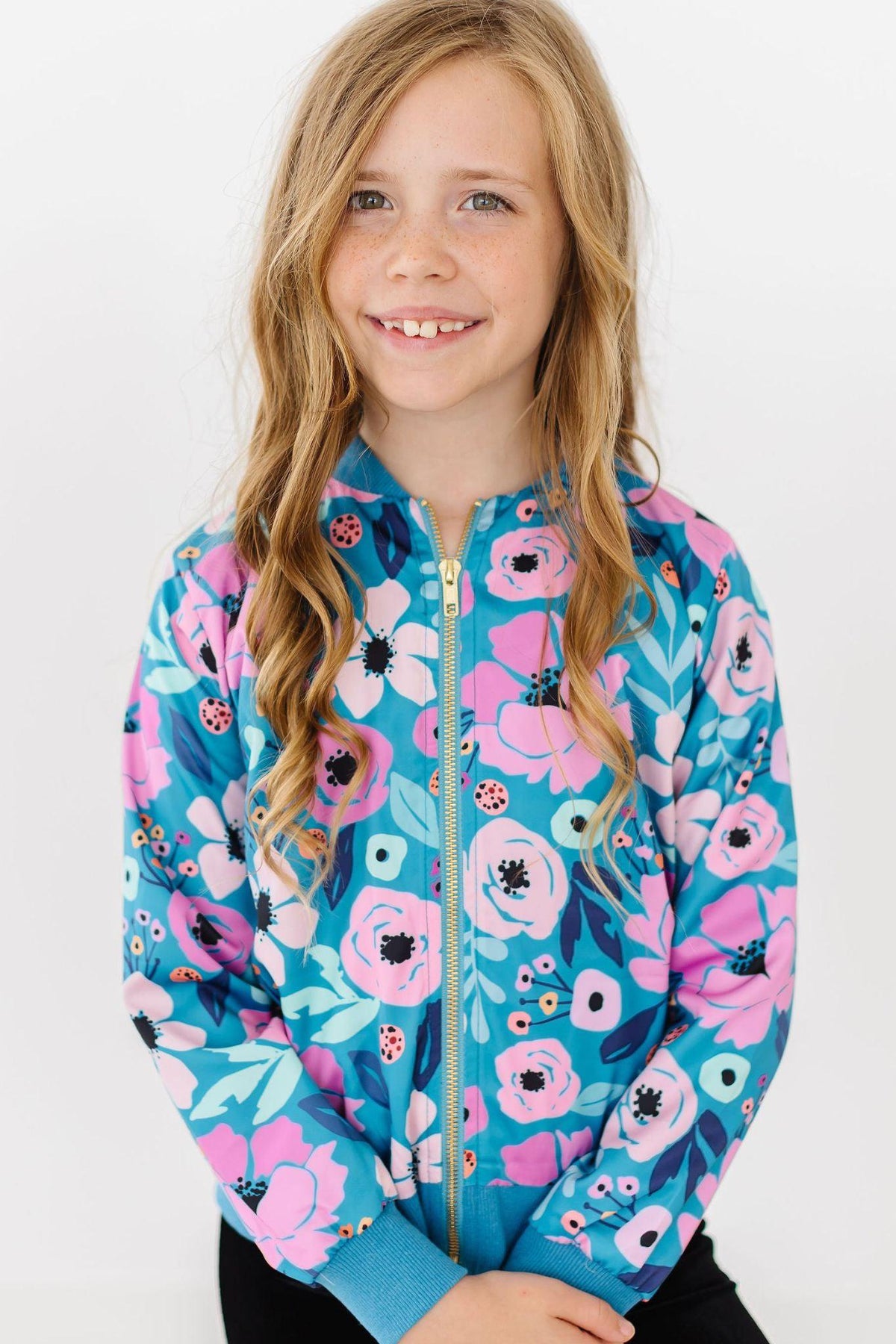 Twirling in Teal Satin Jacket 1