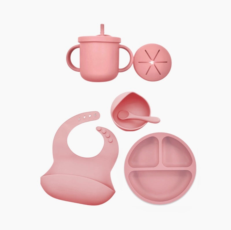 HeyPeacock Baby and Toddler Feeding Sets, Food-Grade Silicone (Brown) 4