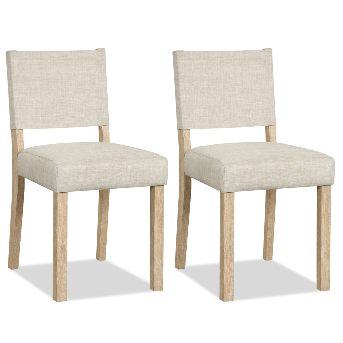 Upholstered Dining Chairs Set of 2 with Rubber Wood Legs 3