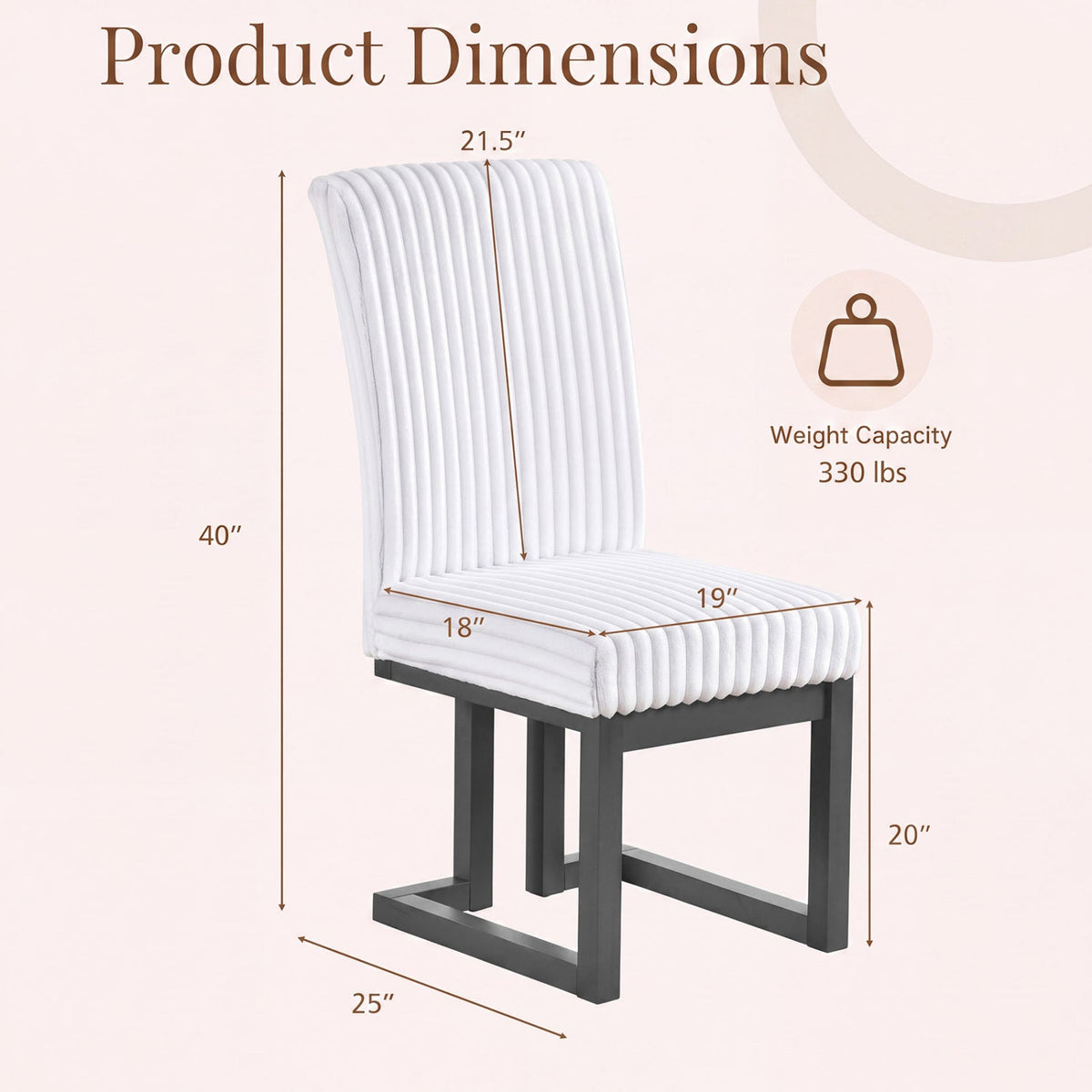 Upholstered Dining Chairs Set of 2 with Rubber Wood Legs 4