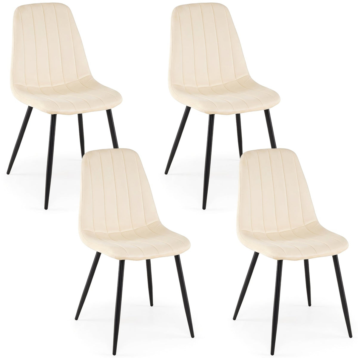 Upholstered Dining Chairs Set of 4 with Metal Legs 11